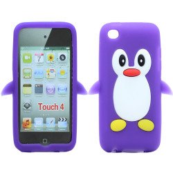 iPod Touch 4 3D Penguin Case (Purple)